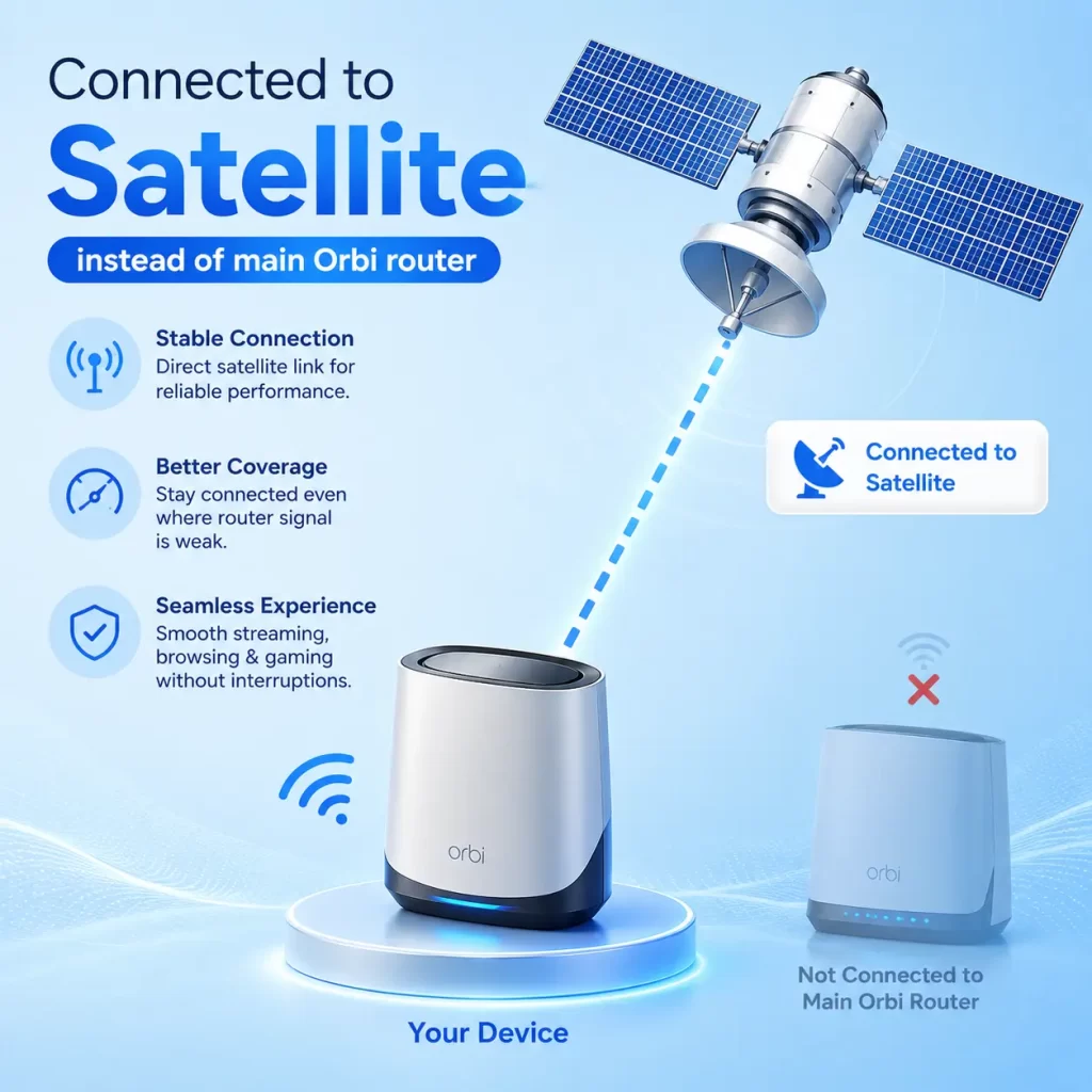 Connected to satellite instead of main router